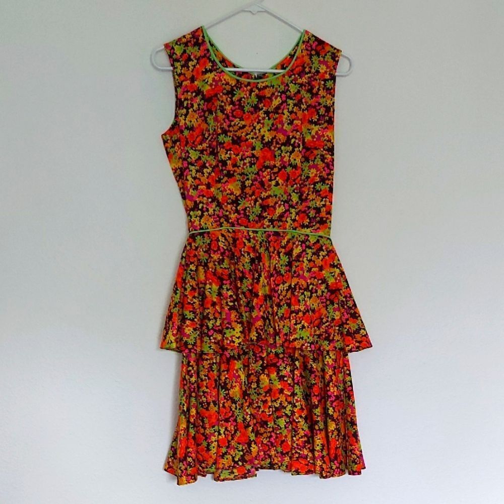 Vintage Hawaiian Textiles Multi-Colored Sleeveless Dress
